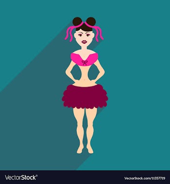 Flat web icon with long shadow Brazilian dancer vector image