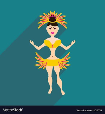 Flat web icon with long shadow Brazilian dancer vector image