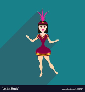 Flat web icon with long shadow Brazilian dancer vector image