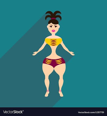 Flat web icon with long shadow Brazilian dancer vector image