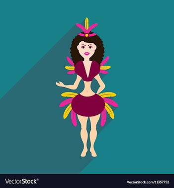 Flat web icon with long shadow Brazilian dancer vector image