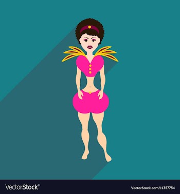 Flat web icon with long shadow Brazilian dancer vector image