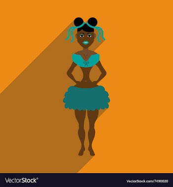 Flat web icon with long shadow Brazilian dancer vector image