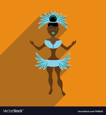 Flat web icon with long shadow Brazilian dancer vector image