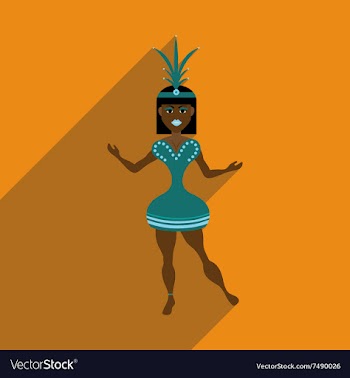 Flat web icon with long shadow Brazilian dancer vector image