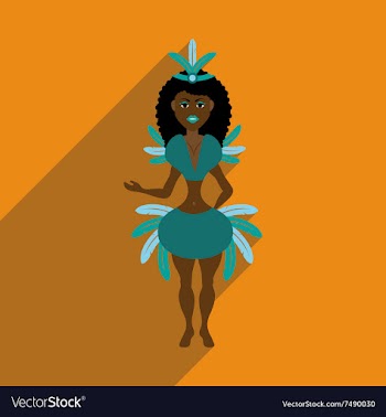 Flat web icon with long shadow Brazilian dancer vector image