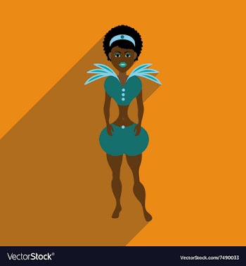 Flat web icon with long shadow Brazilian dancer vector image