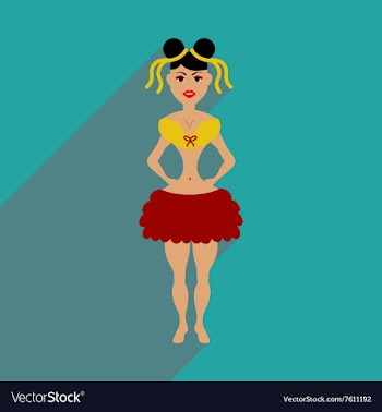 Flat web icon with long shadow Brazilian dancer vector image