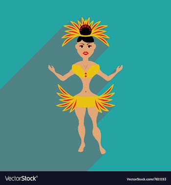 Flat web icon with long shadow Brazilian dancer vector image