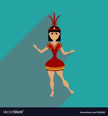 Flat web icon with long shadow Brazilian dancer vector image