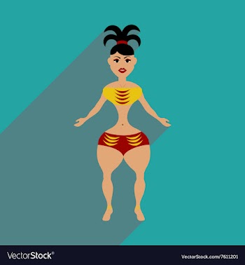 Flat web icon with long shadow Brazilian dancer vector image