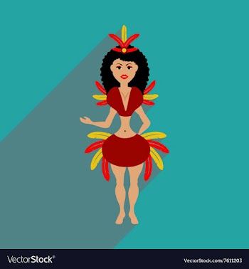 Flat web icon with long shadow Brazilian dancer vector image