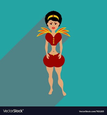 Flat web icon with long shadow Brazilian dancer vector image