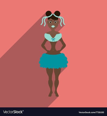Flat web icon with long shadow Brazilian dancer vector image