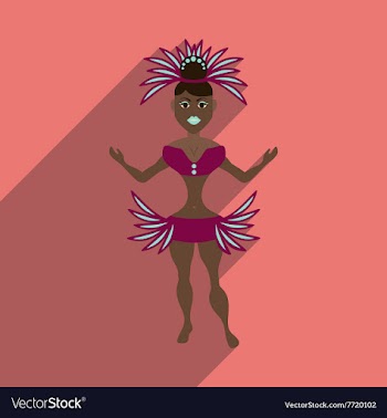 Flat web icon with long shadow Brazilian dancer vector image