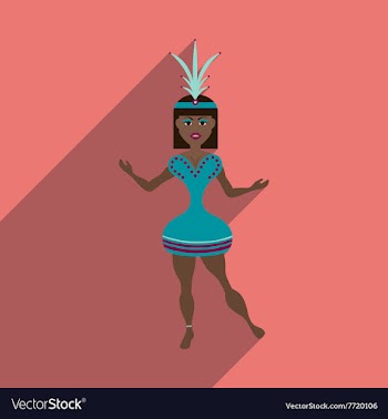 Flat web icon with long shadow Brazilian dancer vector image