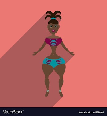 Flat web icon with long shadow Brazilian dancer vector image