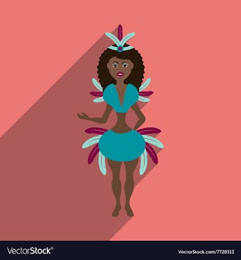 Flat web icon with long shadow Brazilian dancer vector image