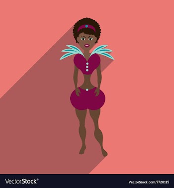 Flat web icon with long shadow Brazilian dancer vector image