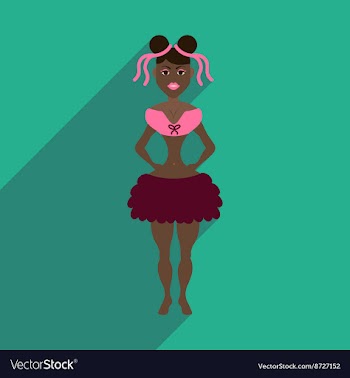 Flat web icon with long shadow Brazilian dancer vector image
