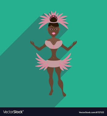 Flat web icon with long shadow Brazilian dancer vector image