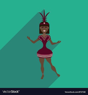 Flat web icon with long shadow Brazilian dancer vector image