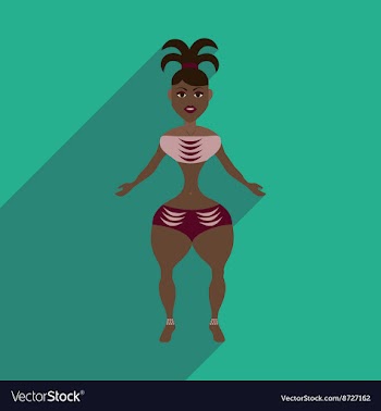 Flat web icon with long shadow Brazilian dancer vector image