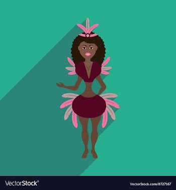 Flat web icon with long shadow Brazilian dancer vector image