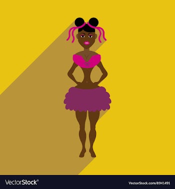 Flat web icon with long shadow Brazilian dancer vector image