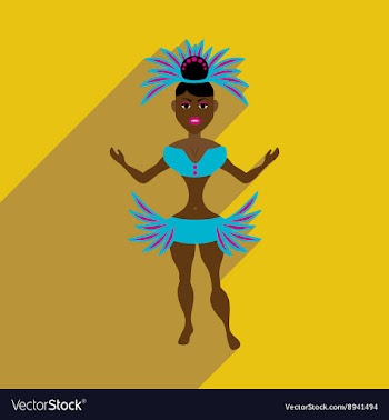 Flat web icon with long shadow Brazilian dancer vector image