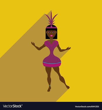Flat web icon with long shadow Brazilian dancer vector image