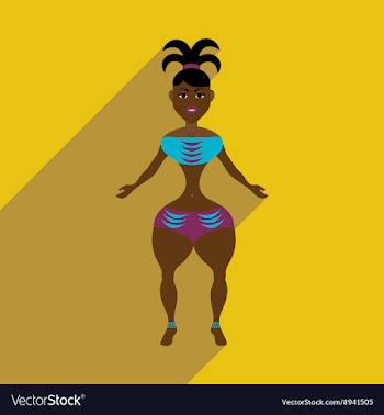 Flat web icon with long shadow Brazilian dancer vector image