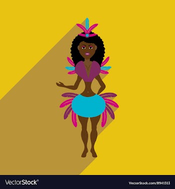 Flat web icon with long shadow Brazilian dancer vector image