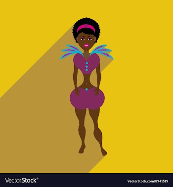 Flat web icon with long shadow Brazilian dancer vector image