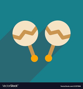 Flat web icon with long shadow Brazilian maracas vector image