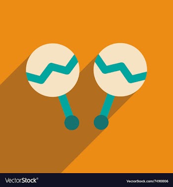 Flat web icon with long shadow Brazilian maracas vector image