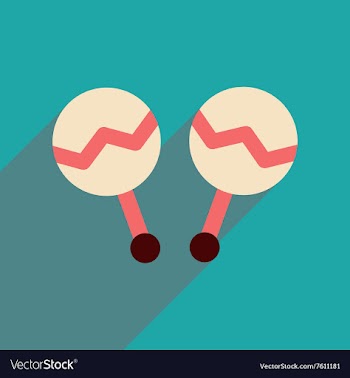 Flat web icon with long shadow Brazilian maracas vector image
