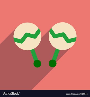 Flat web icon with long shadow Brazilian maracas vector image