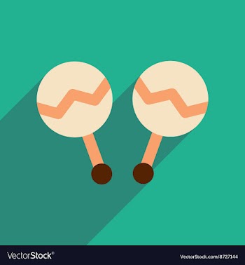 Flat web icon with long shadow Brazilian maracas vector image
