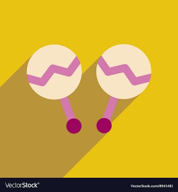 Flat web icon with long shadow Brazilian maracas vector image