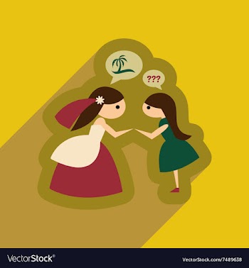 Flat web icon with long shadow Bride and friend vector image
