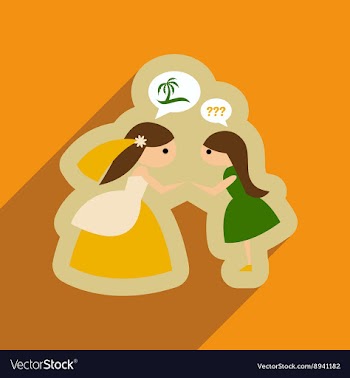 Flat web icon with long shadow Bride and friend vector image