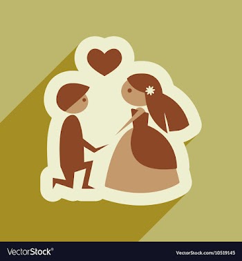 Flat web icon with long shadow bride and groom vector image