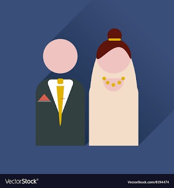 Flat web icon with long shadow bride and groom vector image