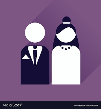 Flat web icon with long shadow bride and groom vector image