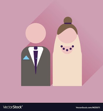 Flat web icon with long shadow bride and groom vector image