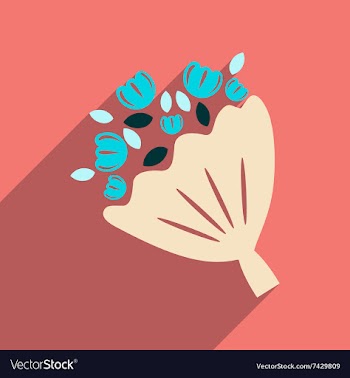 Flat web icon with long shadow bride bouquet vector image