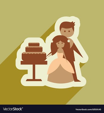 Flat web icon with long shadow Bride Groom Cake vector image