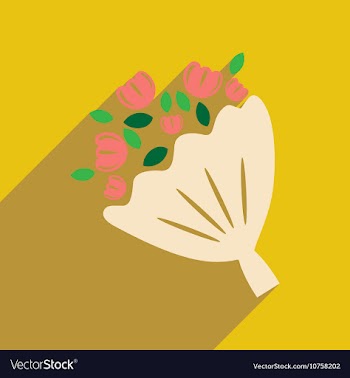 Flat web icon with long shadow bride s bouquet vector image