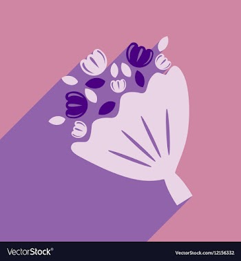 Flat web icon with long shadow bride s bouquet vector image